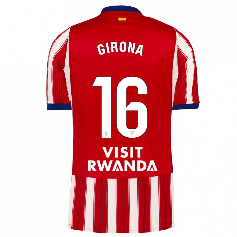 Danxen Børn Raúl Girona #16 Kongeblå Rød Hvid Hjemmebane Spillertrøjer 2026/27 Trøje T-Shirt