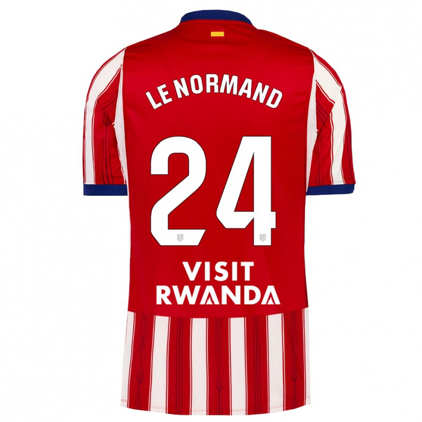 Danxen Børn Robin Le Normand #24 Kongeblå Rød Hvid Hjemmebane Spillertrøjer 2026/27 Trøje T-Shirt