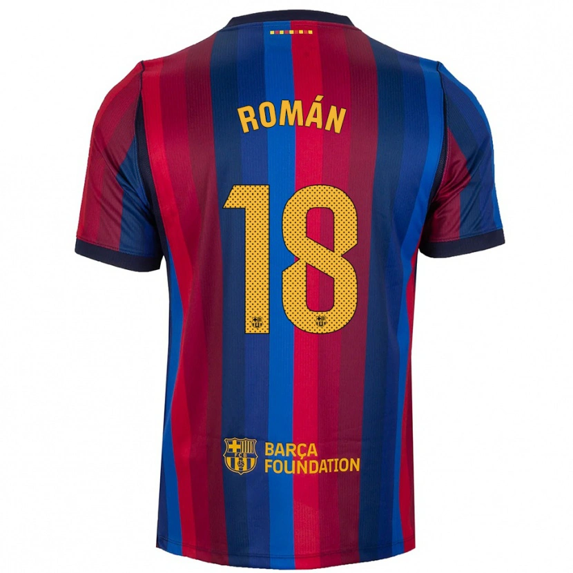 Danxen Børn Pocho Román #18 Kongeblå Rød Gul Hjemmebane Spillertrøjer 2026/27 Trøje T-Shirt