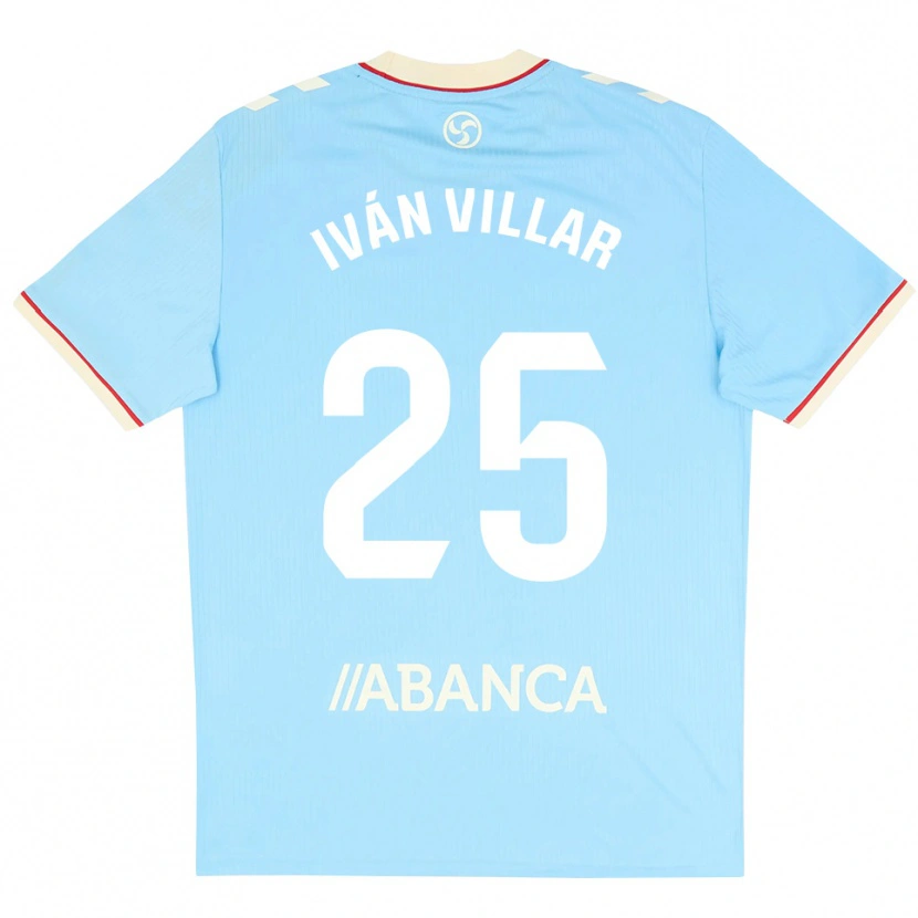Danxen Børn Iván Villar #25 Himmelblå Hvid Rød Hjemmebane Spillertrøjer 2026/27 Trøje T-Shirt