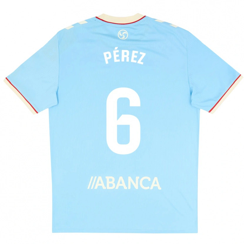 Danxen Børn Elena Pérez #6 Himmelblå Hvid Rød Hjemmebane Spillertrøjer 2026/27 Trøje T-Shirt