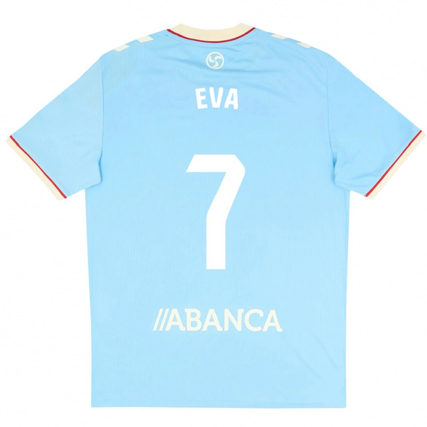 Danxen Børn Eva López #7 Himmelblå Hvid Rød Hjemmebane Spillertrøjer 2026/27 Trøje T-Shirt