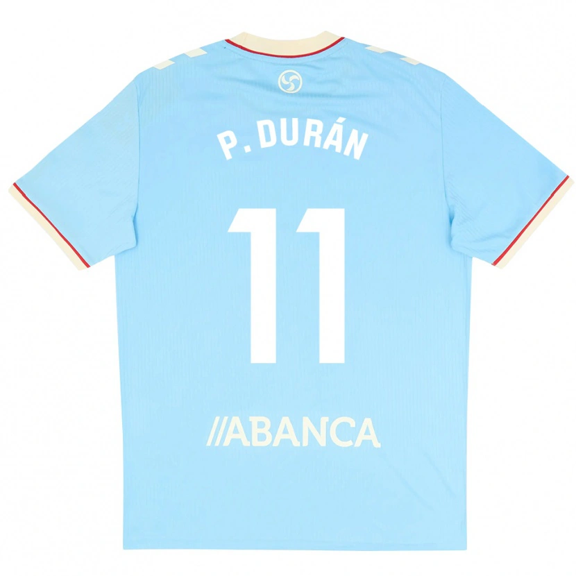 Danxen Børn Pablo Durán #11 Himmelblå Hvid Rød Hjemmebane Spillertrøjer 2026/27 Trøje T-Shirt