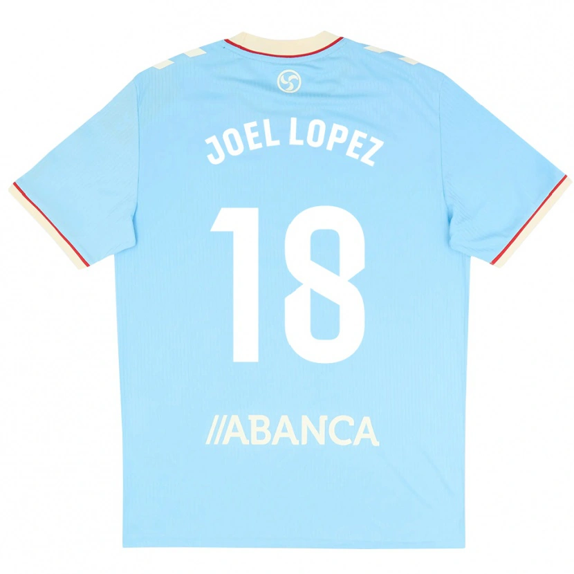 Danxen Børn Joel López #18 Himmelblå Hvid Rød Hjemmebane Spillertrøjer 2026/27 Trøje T-Shirt