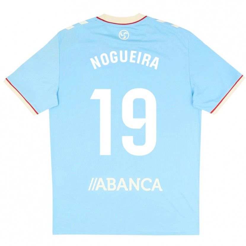 Danxen Børn María Nogueira #19 Himmelblå Hvid Rød Hjemmebane Spillertrøjer 2026/27 Trøje T-Shirt