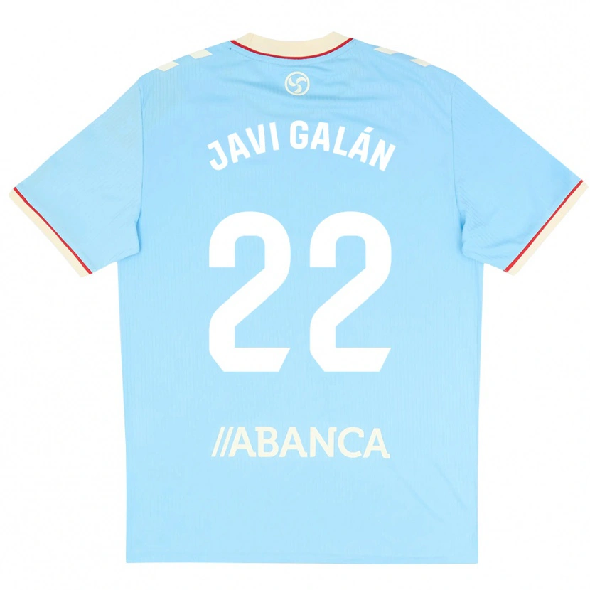 Danxen Børn Javi Galán #22 Himmelblå Hvid Rød Hjemmebane Spillertrøjer 2026/27 Trøje T-Shirt