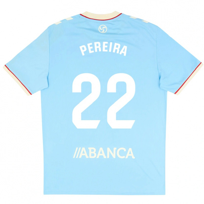 Danxen Børn Noe Pereira #22 Himmelblå Hvid Rød Hjemmebane Spillertrøjer 2026/27 Trøje T-Shirt