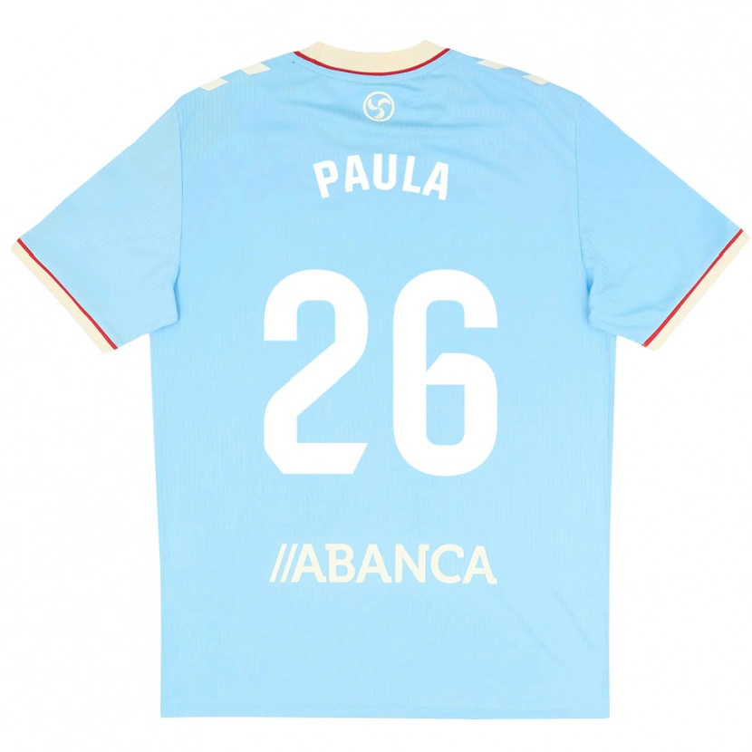 Danxen Børn Paula Rodríguez #26 Himmelblå Hvid Rød Hjemmebane Spillertrøjer 2026/27 Trøje T-Shirt