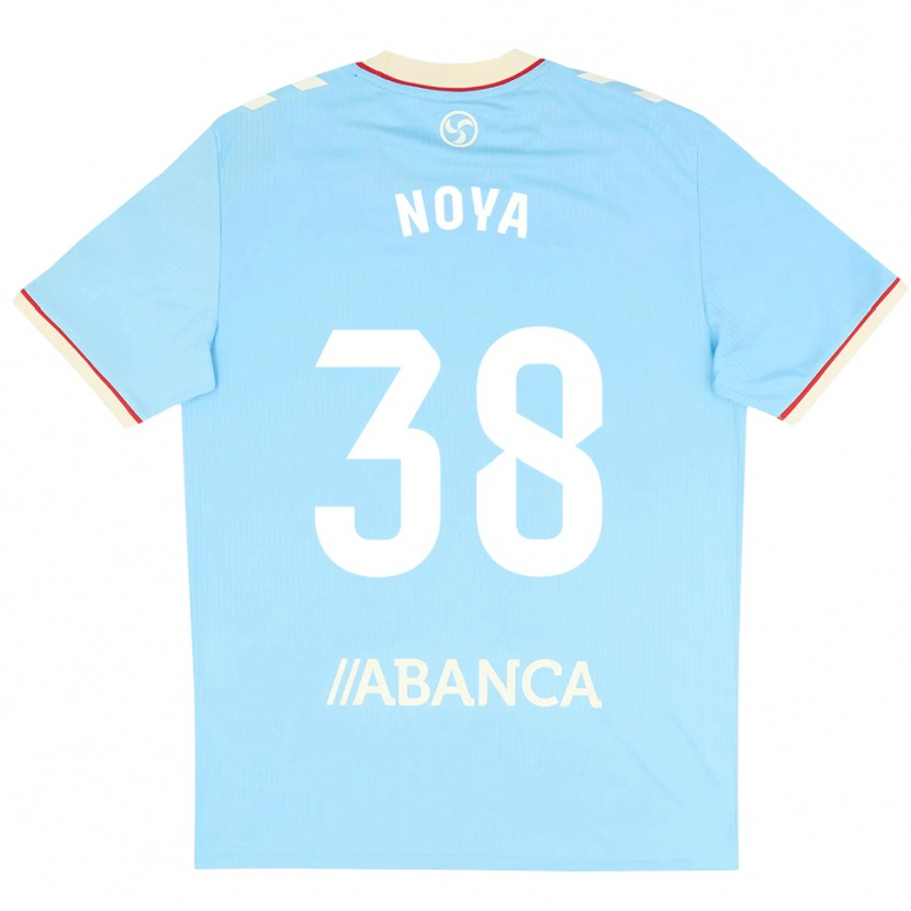 Danxen Børn Dani Noya #38 Himmelblå Hvid Rød Hjemmebane Spillertrøjer 2026/27 Trøje T-Shirt