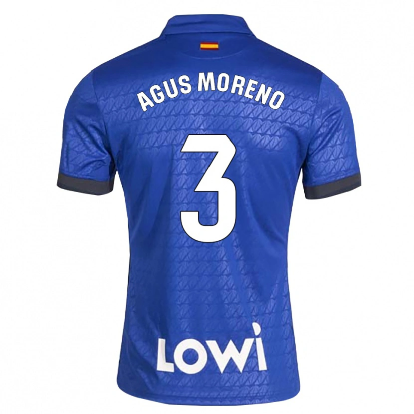 Danxen Børn Agus Moreno #3 Blå Hvid Sort Hjemmebane Spillertrøjer 2026/27 Trøje T-Shirt