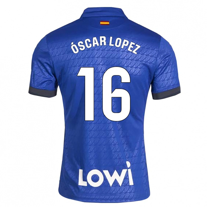 Danxen Børn Óscar López #16 Blå Hvid Sort Hjemmebane Spillertrøjer 2026/27 Trøje T-Shirt