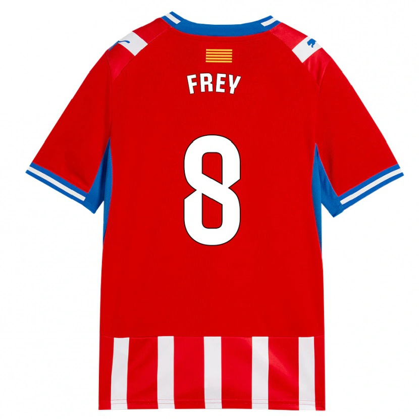Danxen Børn Darío Frey #8 Rød Hvid Himmelblå Hjemmebane Spillertrøjer 2026/27 Trøje T-Shirt