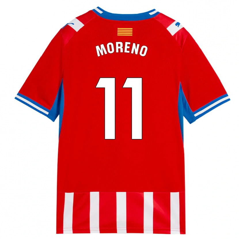 Danxen Børn Álex Moreno #11 Rød Hvid Himmelblå Hjemmebane Spillertrøjer 2026/27 Trøje T-Shirt