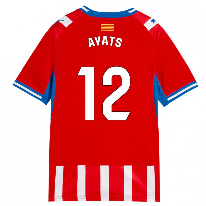Danxen Børn Mònica Ayats #12 Rød Hvid Himmelblå Hjemmebane Spillertrøjer 2026/27 Trøje T-Shirt