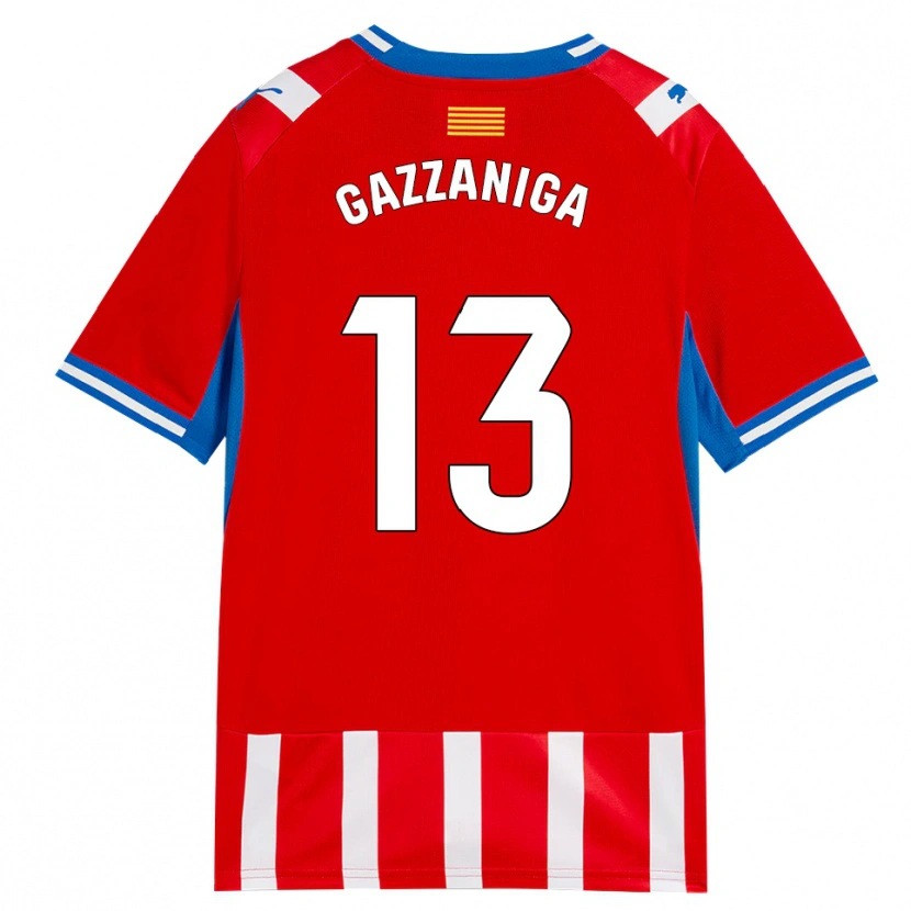 Danxen Børn Paulo Gazzaniga #13 Rød Hvid Himmelblå Hjemmebane Spillertrøjer 2026/27 Trøje T-Shirt