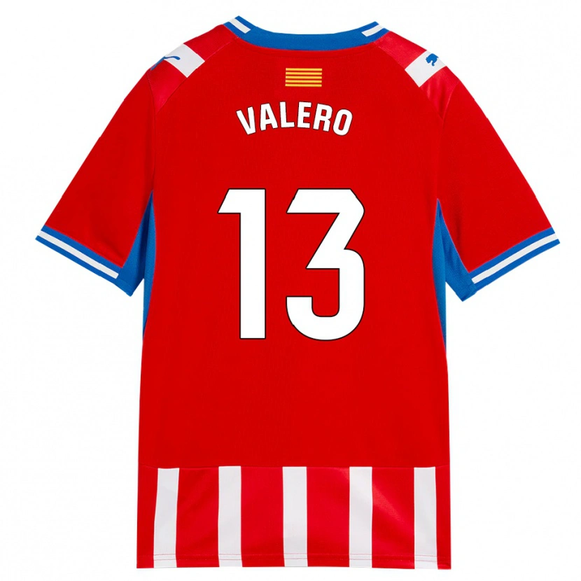 Danxen Børn Eliana Valero #13 Rød Hvid Himmelblå Hjemmebane Spillertrøjer 2026/27 Trøje T-Shirt