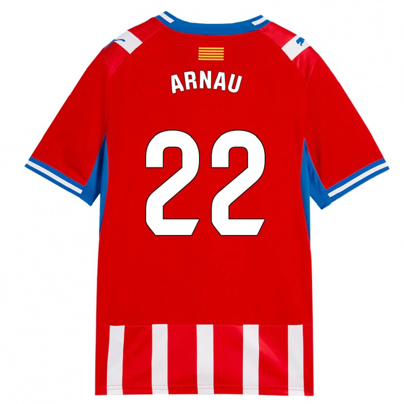 Danxen Børn Pol Arnau #22 Rød Hvid Himmelblå Hjemmebane Spillertrøjer 2026/27 Trøje T-Shirt