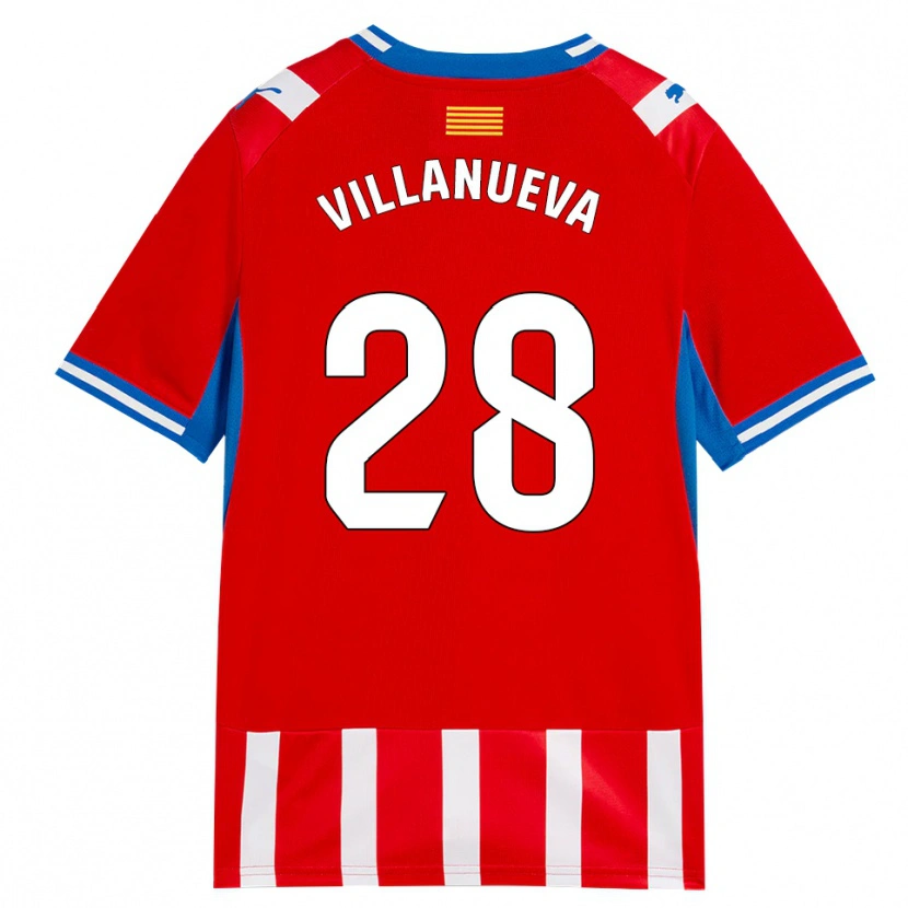 Danxen Børn Pablo Villanueva #28 Rød Hvid Himmelblå Hjemmebane Spillertrøjer 2026/27 Trøje T-Shirt