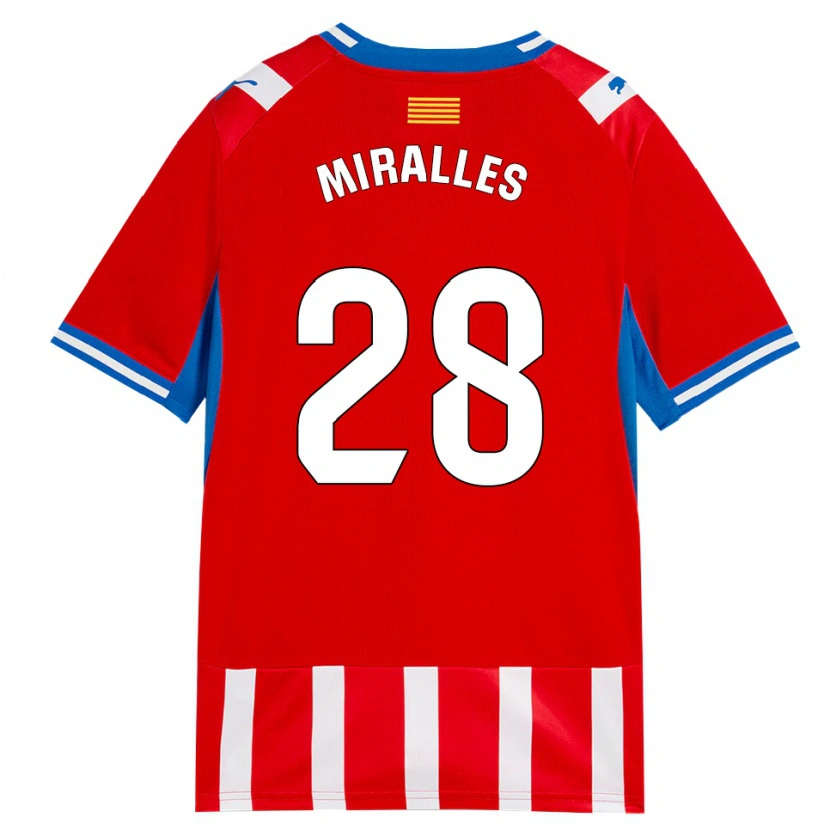 Danxen Børn Diego Miralles #28 Rød Hvid Himmelblå Hjemmebane Spillertrøjer 2026/27 Trøje T-Shirt