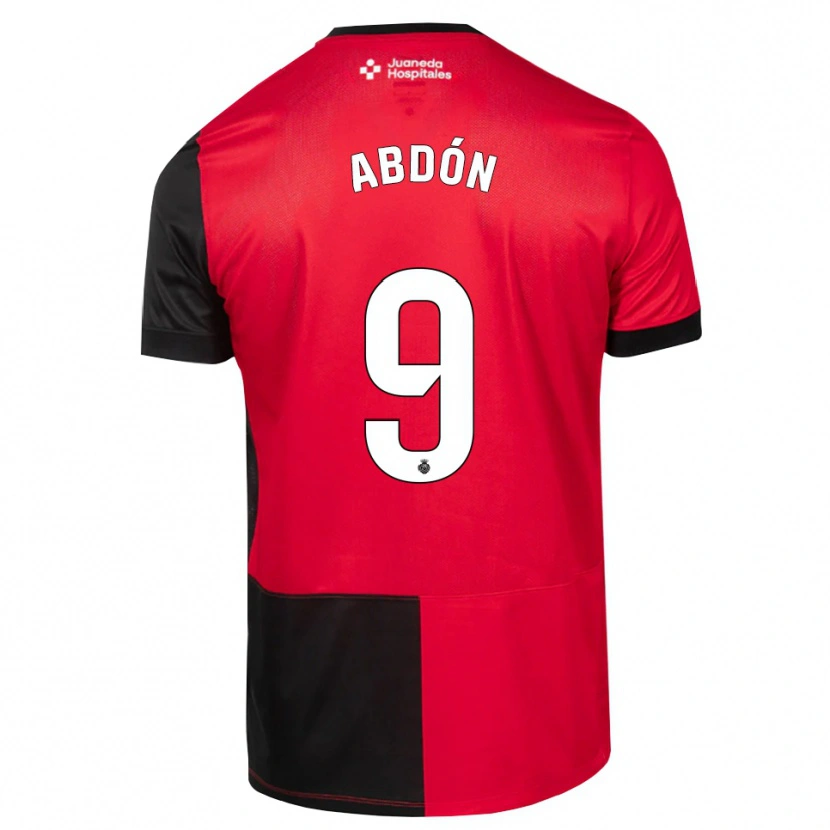 Danxen Børn Abdón Prats #9 Sort Rød Hvid Hjemmebane Spillertrøjer 2026/27 Trøje T-Shirt