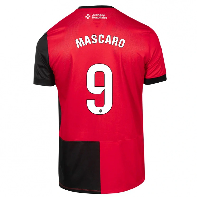 Danxen Børn Pau Mascaró #9 Sort Rød Hvid Hjemmebane Spillertrøjer 2026/27 Trøje T-Shirt