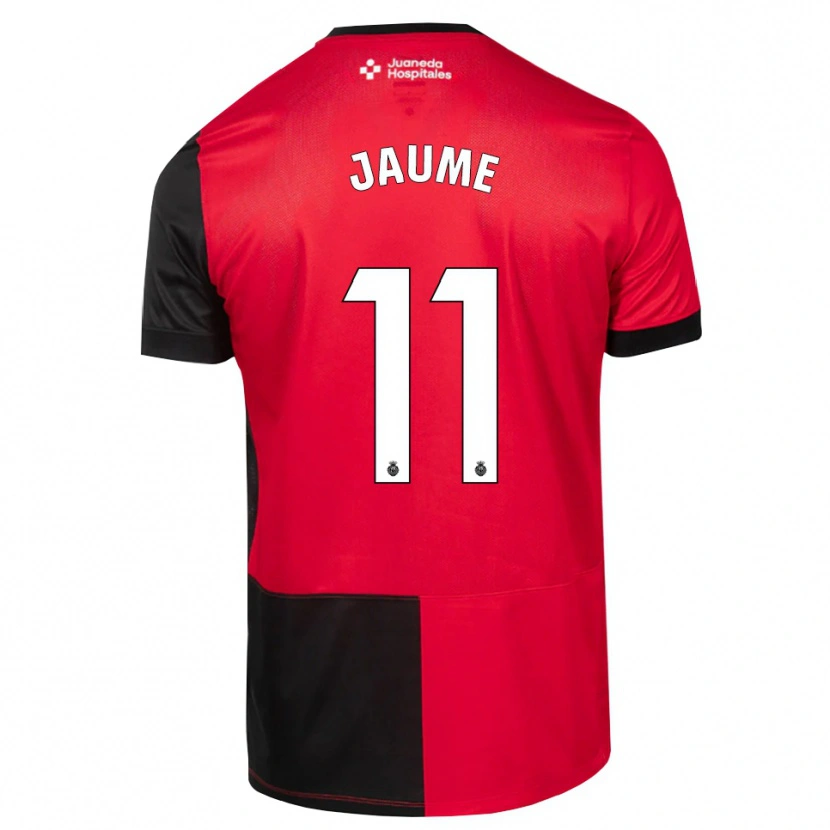 Danxen Børn Miquel Jaume #11 Sort Rød Hvid Hjemmebane Spillertrøjer 2026/27 Trøje T-Shirt