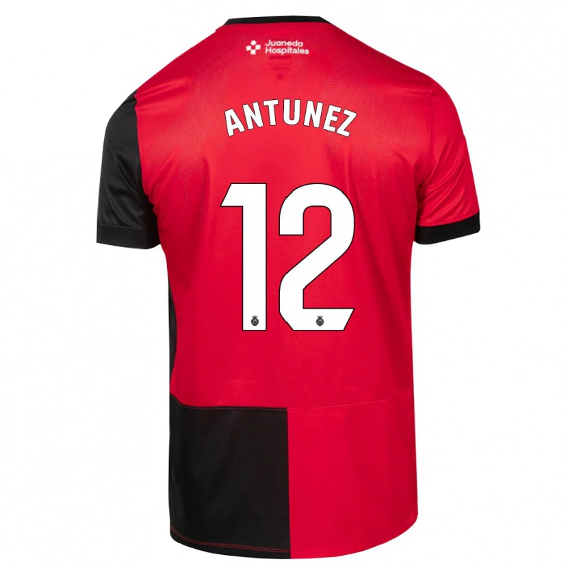 Danxen Børn Yahir Antúnez #12 Sort Rød Hvid Hjemmebane Spillertrøjer 2026/27 Trøje T-Shirt