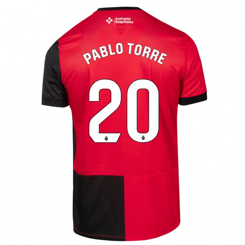 Danxen Børn Pablo Torre #20 Sort Rød Hvid Hjemmebane Spillertrøjer 2026/27 Trøje T-Shirt