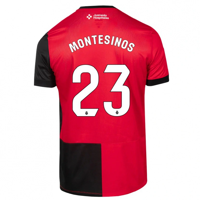 Danxen Børn Pol Montesinos #23 Sort Rød Hvid Hjemmebane Spillertrøjer 2026/27 Trøje T-Shirt