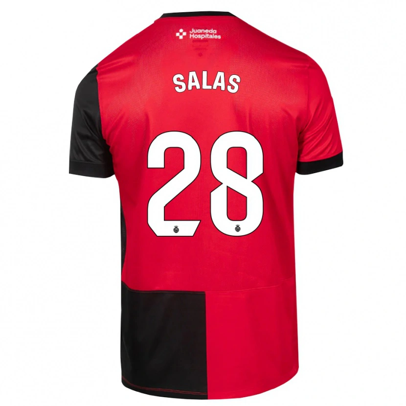 Danxen Børn Jan Salas #28 Sort Rød Hvid Hjemmebane Spillertrøjer 2026/27 Trøje T-Shirt