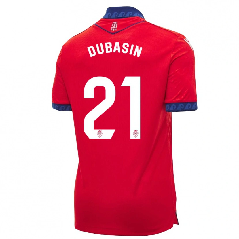 Danxen Børn Jonathan Dubasin #21 Rød Marineblå Hvid Hjemmebane Spillertrøjer 2026/27 Trøje T-Shirt