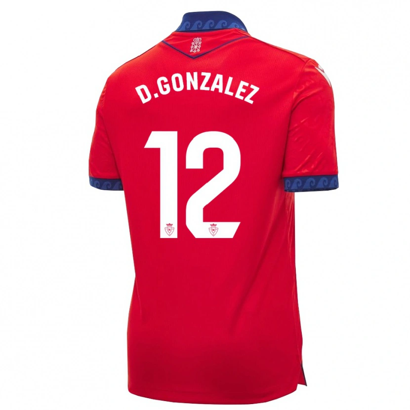 Danxen Børn Dani González #12 Rød Marineblå Hvid Hjemmebane Spillertrøjer 2026/27 Trøje T-Shirt