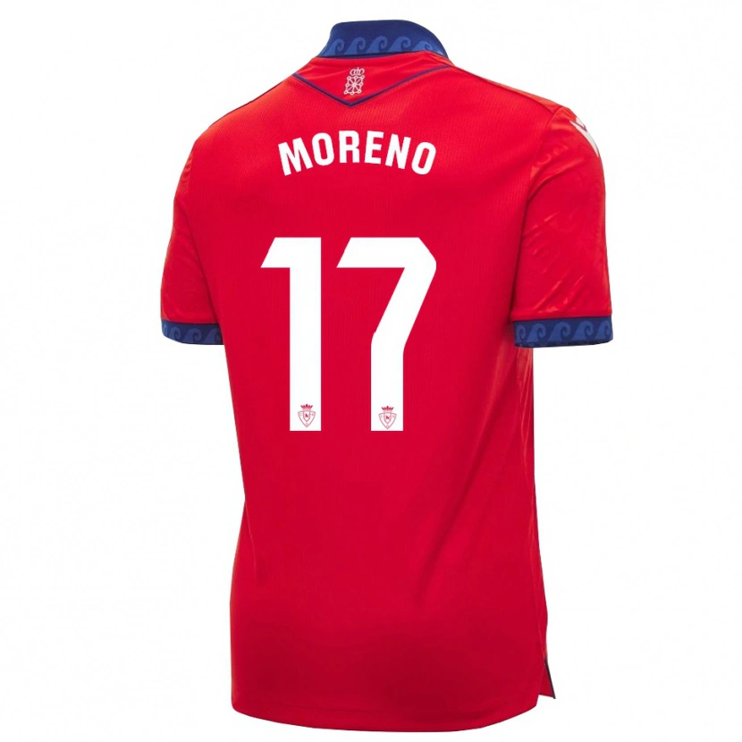 Danxen Børn Pablo Moreno #17 Rød Marineblå Hvid Hjemmebane Spillertrøjer 2026/27 Trøje T-Shirt