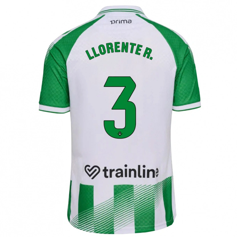 Danxen Børn Diego Llorente #3 Lys Grøn Sort Hvid Hjemmebane Spillertrøjer 2026/27 Trøje T-Shirt