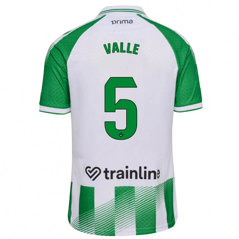 Danxen Børn María Valle López #5 Lys Grøn Sort Hvid Hjemmebane Spillertrøjer 2026/27 Trøje T-Shirt