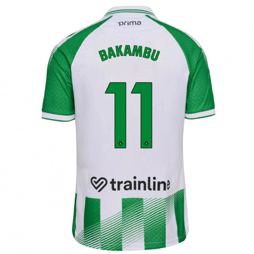 Danxen Børn Cedric Bakambu #11 Lys Grøn Sort Hvid Hjemmebane Spillertrøjer 2026/27 Trøje T-Shirt