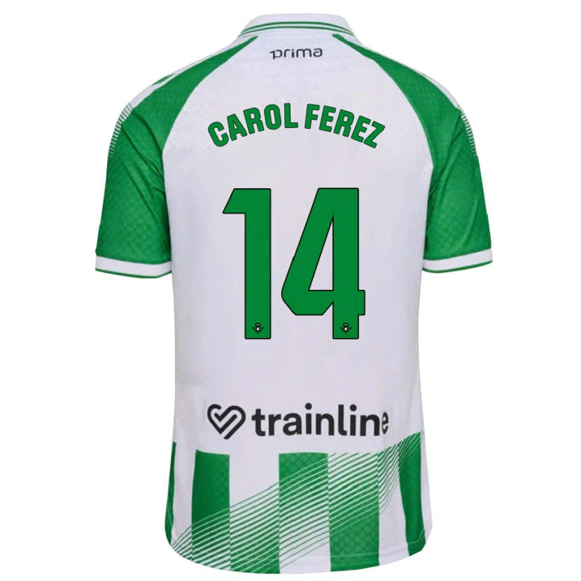 Danxen Børn Carolina Férez Méndez #14 Lys Grøn Sort Hvid Hjemmebane Spillertrøjer 2026/27 Trøje T-Shirt