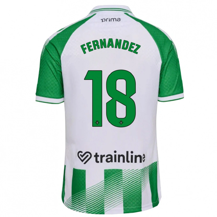 Danxen Børn Nicolás Fernández #18 Lys Grøn Sort Hvid Hjemmebane Spillertrøjer 2026/27 Trøje T-Shirt