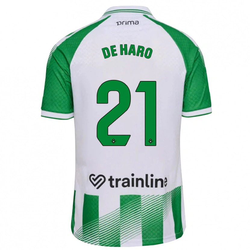 Danxen Børn Alberto De Haro #21 Lys Grøn Sort Hvid Hjemmebane Spillertrøjer 2026/27 Trøje T-Shirt
