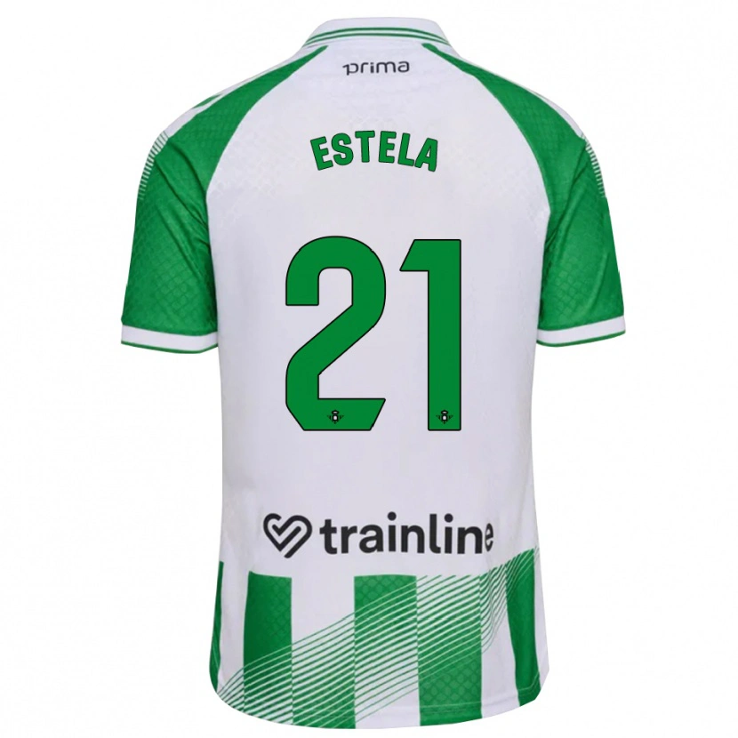 Danxen Børn Estela Fernández #21 Lys Grøn Sort Hvid Hjemmebane Spillertrøjer 2026/27 Trøje T-Shirt
