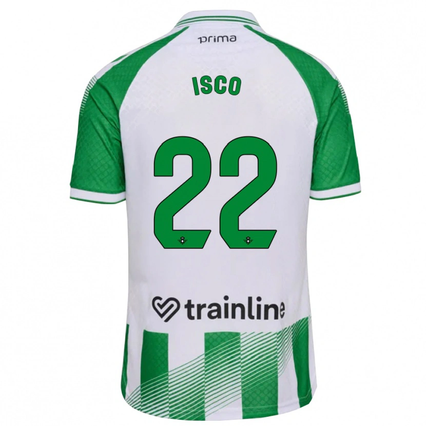 Danxen Børn Isco #22 Lys Grøn Sort Hvid Hjemmebane Spillertrøjer 2026/27 Trøje T-Shirt