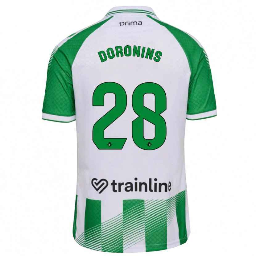 Danxen Børn Nikita Doronins #28 Lys Grøn Sort Hvid Hjemmebane Spillertrøjer 2026/27 Trøje T-Shirt