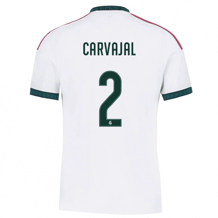 Danxen Børn Daniel Carvajal #2 Mørkegrøn Hvid Rød Hjemmebane Spillertrøjer 2026/27 Trøje T-Shirt