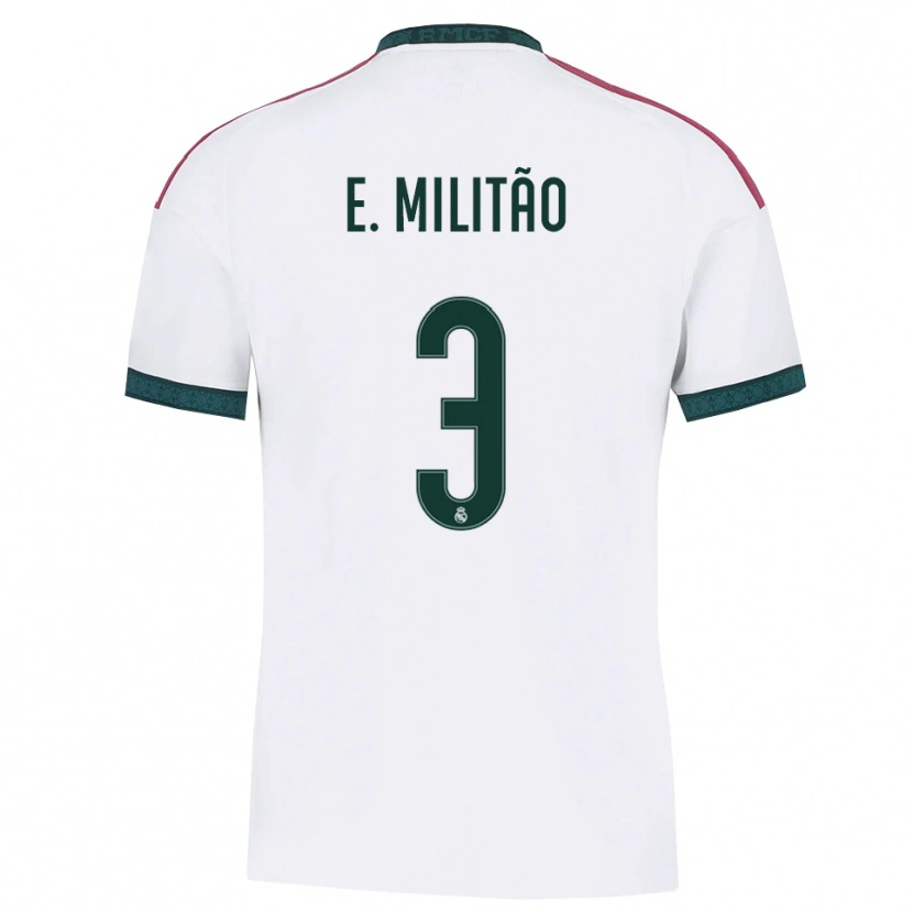 Danxen Børn Éder Militão #3 Mørkegrøn Hvid Rød Hjemmebane Spillertrøjer 2026/27 Trøje T-Shirt