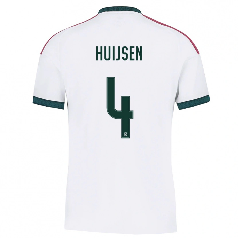 Danxen Børn Dean Huijsen #4 Mørkegrøn Hvid Rød Hjemmebane Spillertrøjer 2026/27 Trøje T-Shirt