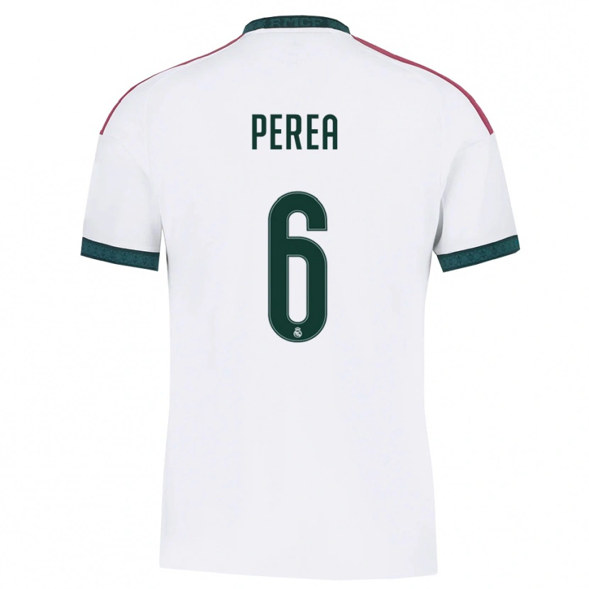 Danxen Børn Cristian Perea #6 Mørkegrøn Hvid Rød Hjemmebane Spillertrøjer 2026/27 Trøje T-Shirt