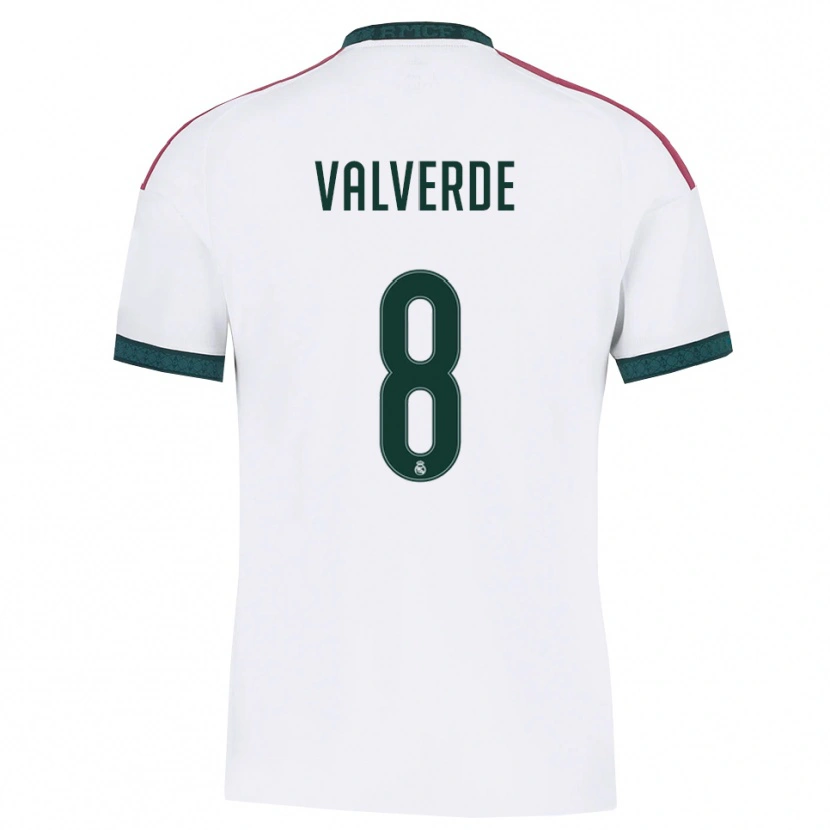 Danxen Børn Federico Valverde #8 Mørkegrøn Hvid Rød Hjemmebane Spillertrøjer 2026/27 Trøje T-Shirt