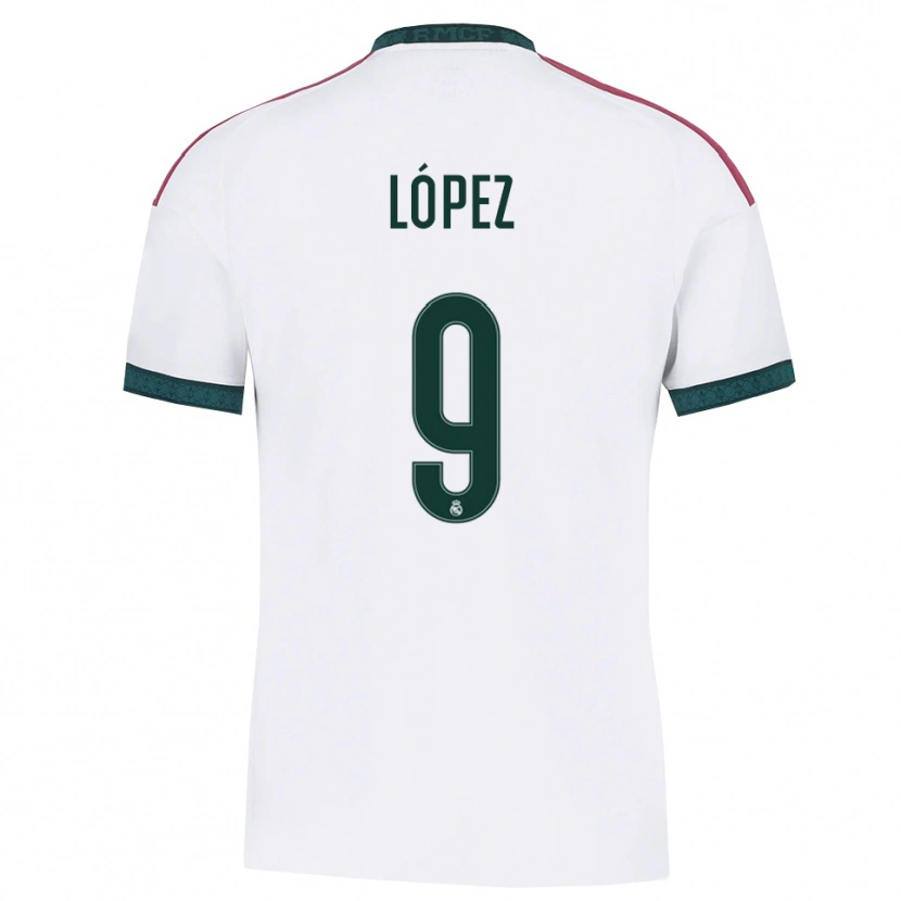 Danxen Børn Mikel López #9 Mørkegrøn Hvid Rød Hjemmebane Spillertrøjer 2026/27 Trøje T-Shirt