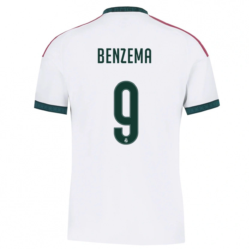 Danxen Børn Karim Benzema #9 Mørkegrøn Hvid Rød Hjemmebane Spillertrøjer 2026/27 Trøje T-Shirt