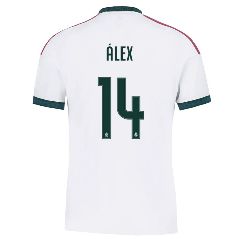 Danxen Børn Álex Pérez #14 Mørkegrøn Hvid Rød Hjemmebane Spillertrøjer 2026/27 Trøje T-Shirt